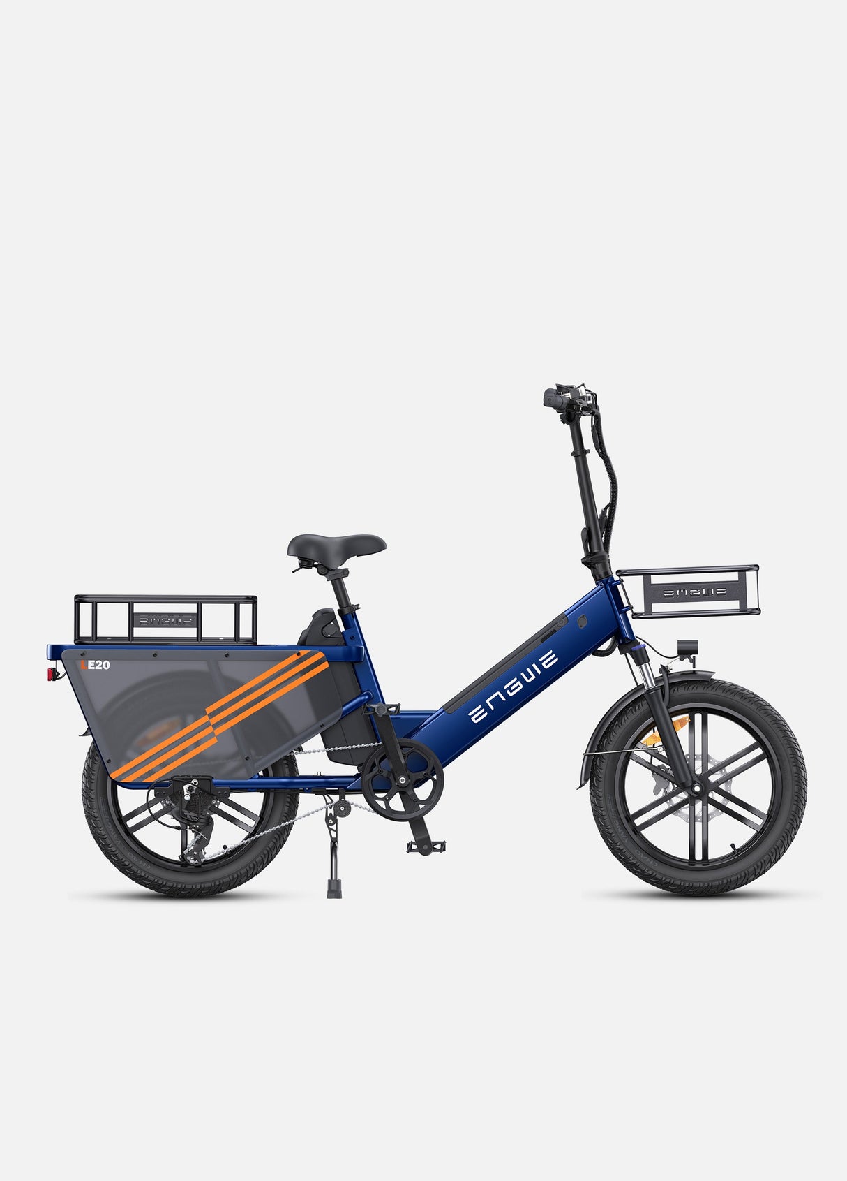 an engwe le20 family ebike with 2 baskets