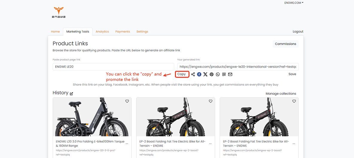 Obtenez votre lien et votre code exclusifs