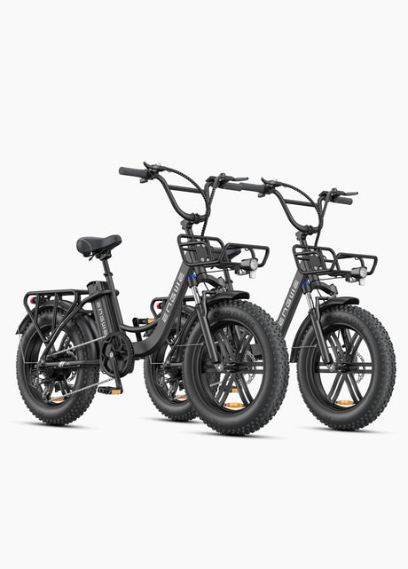2 black engwe l20 boost pedal assist e bikes