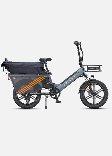 an engwe le20 cargo fat bike with a rear basket