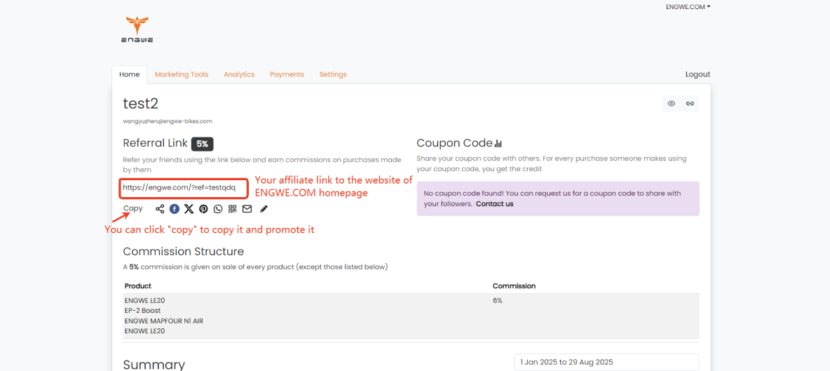 Obtenez votre lien et votre code exclusifs